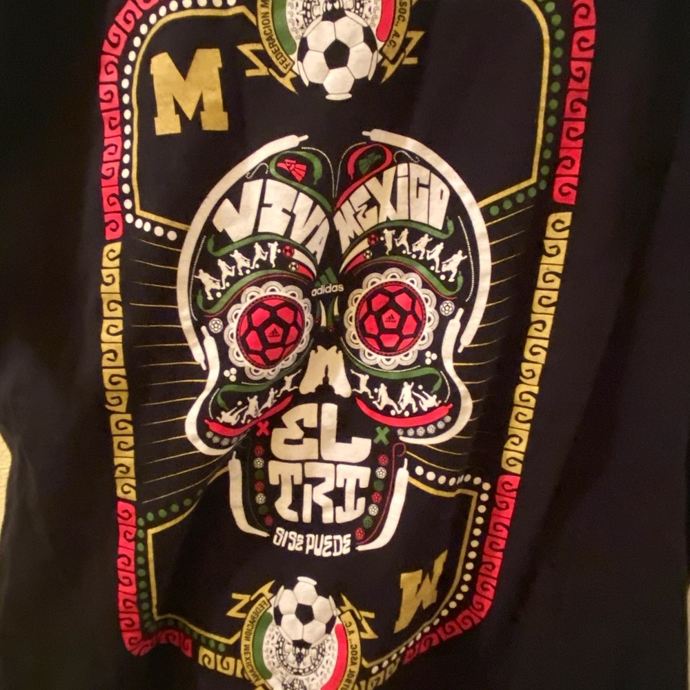 Adidas Mexican Soccer Federation Day of the Dead T-Shirt size S
